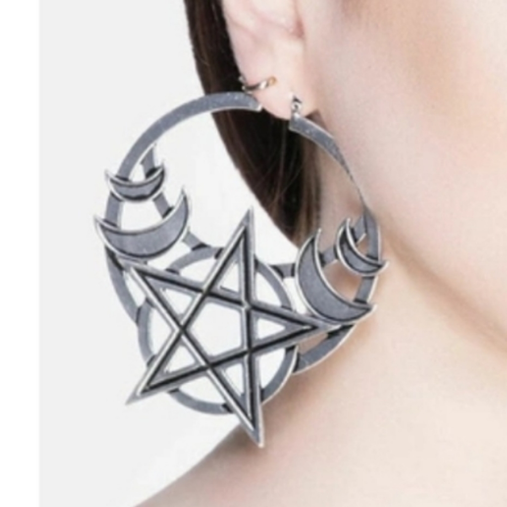 Killstar Moonlit Hoop Earrings